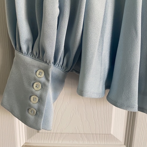 AlexaChung Blue Satin Peplum Blouse - Picture 6 of 6